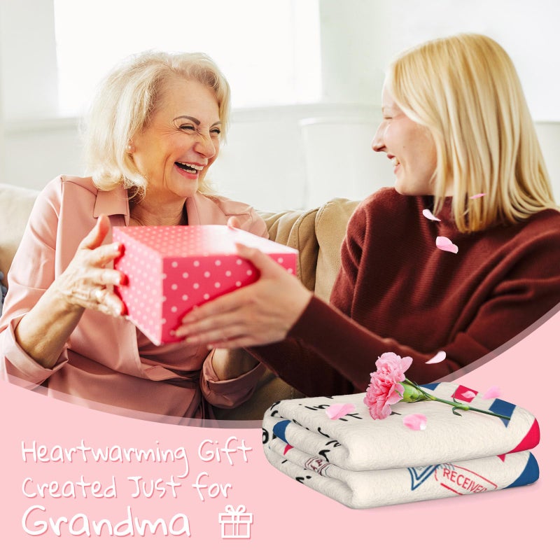 Yufrtck Grandma Gifts  Valentines Day Birthday Gifts for Grandma  Gift Ideas for Grandma  Grandmother Gifts Throw Blanket 60"" x 50""  Presents for Grandma from Granddaughter/Grandson/Grandkids/Grandchildren - Image 2