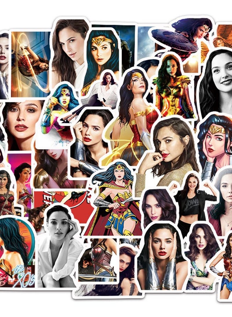 general 50-Piece Wonder Woman Cute Vinyl Waterproof Sticker - Image 2