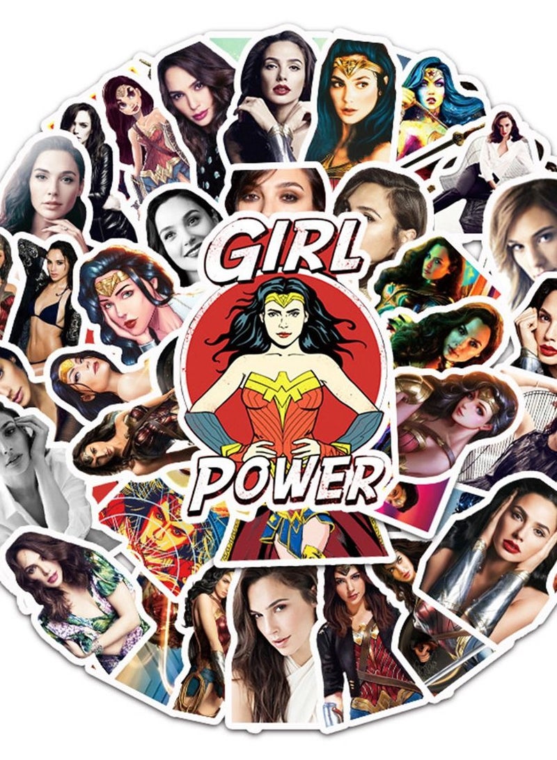 general 50-Piece Wonder Woman Cute Vinyl Waterproof Sticker - Image 1