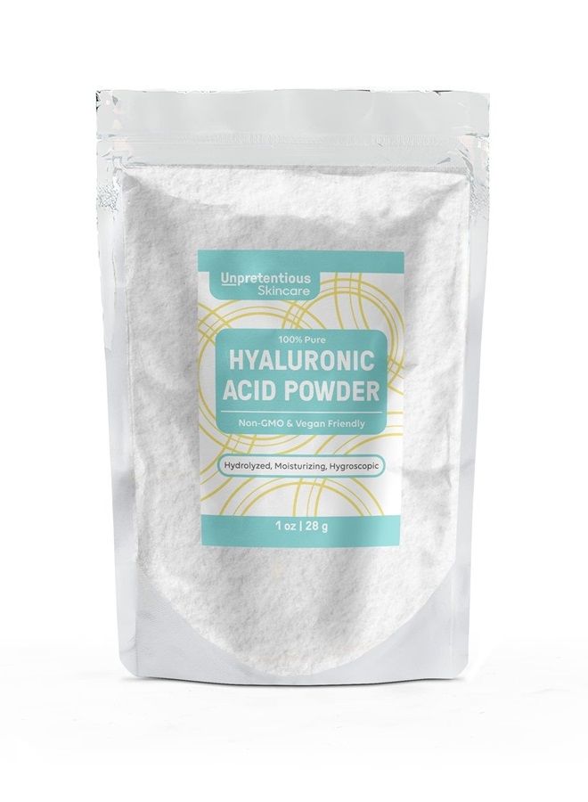 Unpretentious Hyaluronic Acid Powder (1 oz) Food & Cosmetic Grade, Clear Resealable Bag - Image 1