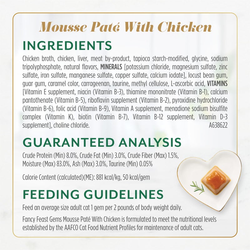 Fancy Feast Gems Pate Cat Food Mousse Chicken or Beef and a Halo of Savory Gravy Wet Cat Food Variety Pack - (1) 8 ct. Boxes - 8 ct. Box - Image 5