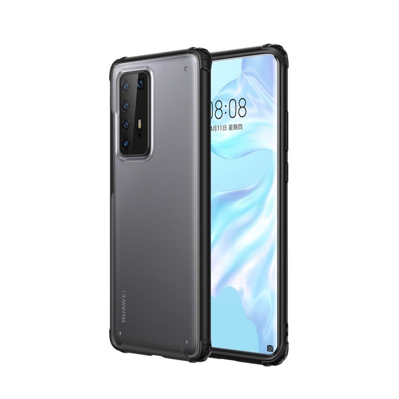 Generic (Unbranded) For HUAWEI P40 Pro Case PC Matte bottom TPU Soft Edge Cover Shockproof Mobile Phone black - Image 1