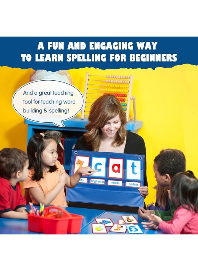 KIKIGOAL - KIKIGOAL CVC Word Builder Desktop Pocket Chart Tent Cards Kit Phonics Games Flash Cards for Preschool Kindergarten Classroom Spelling Educational Toy for Kids Autism Special Education - Image 1