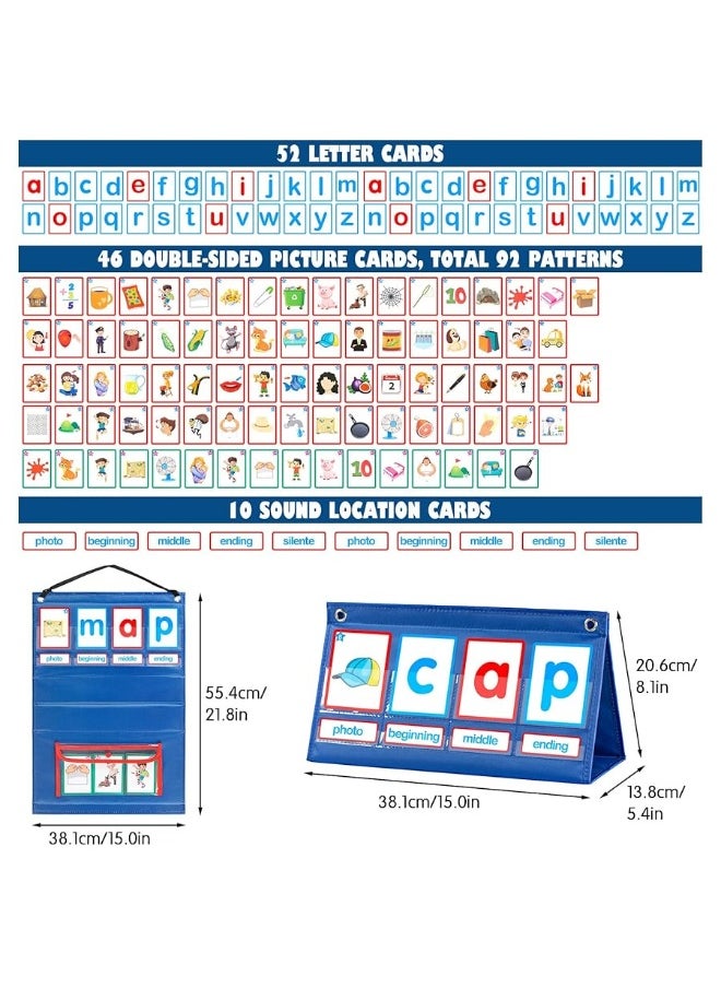 KIKIGOAL - KIKIGOAL CVC Word Builder Desktop Pocket Chart Tent Cards Kit Phonics Games Flash Cards for Preschool Kindergarten Classroom Spelling Educational Toy for Kids Autism Special Education - Image 1