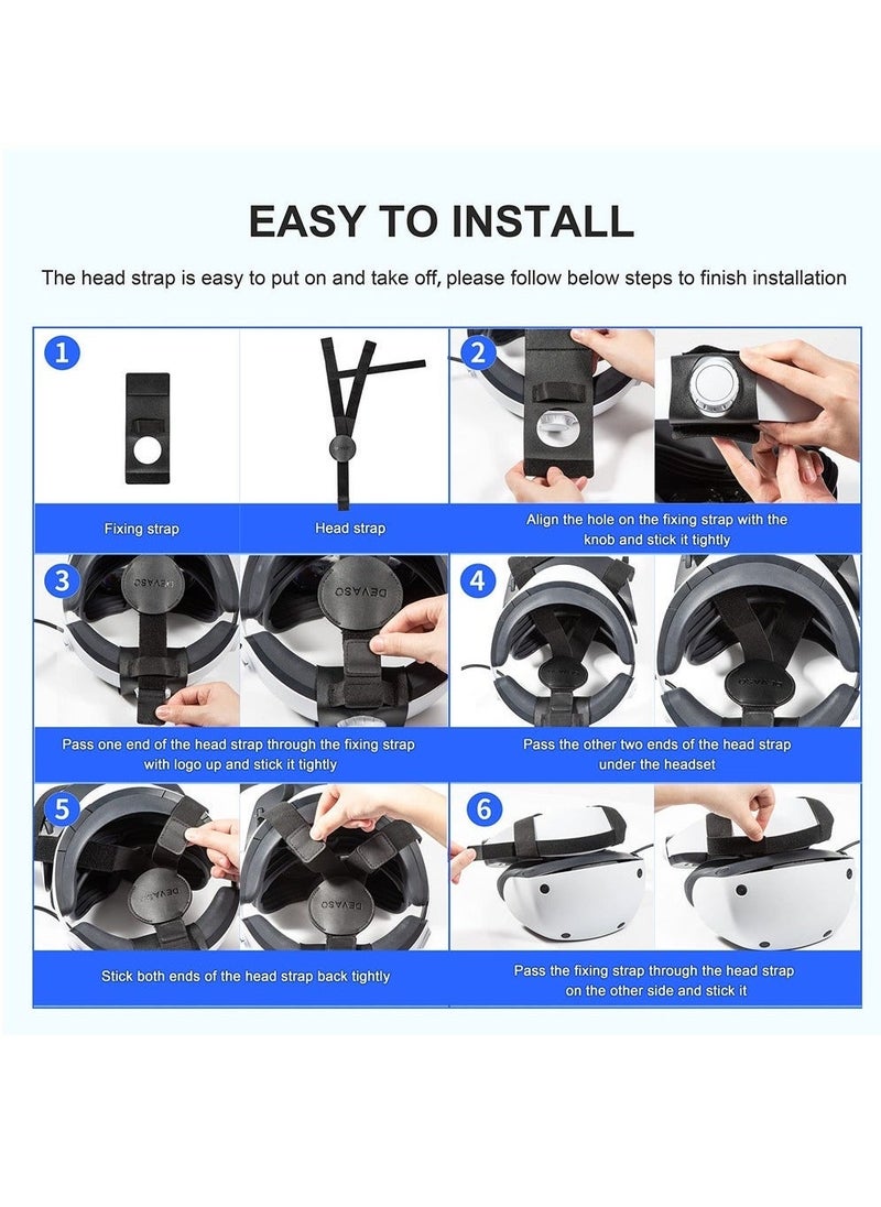 Adjustable Head Strap for PlayStation VR2, Lightweight Headband for PSVR2, Balances Head Pressure, Reduces Gravity, and Provides Enhanced Comfort