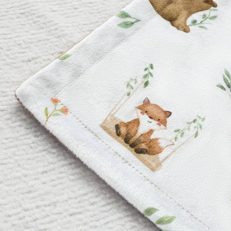 BORITAR Baby Blanket for Boys Girls Soft Plush Minky Fabric with Dotted Backing, Lovely Woodland Design Blanket for Toddler Newborn 30 x 40 Inch(75x100cm) - Image 5