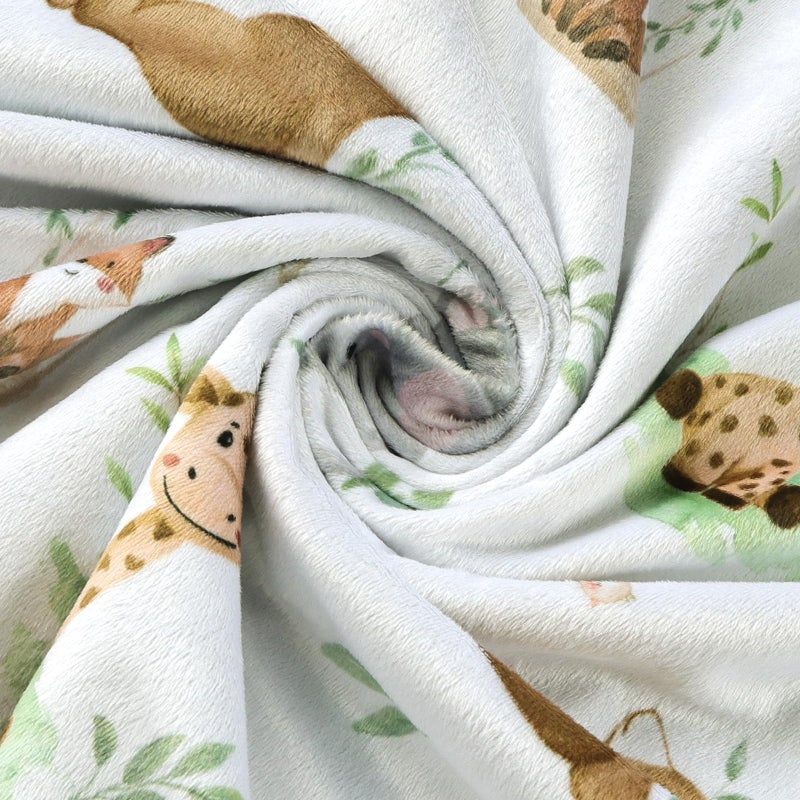 BORITAR Baby Blanket for Boys Girls Soft Plush Minky Fabric with Dotted Backing, Lovely Woodland Design Blanket for Toddler Newborn 30 x 40 Inch(75x100cm) - Image 3