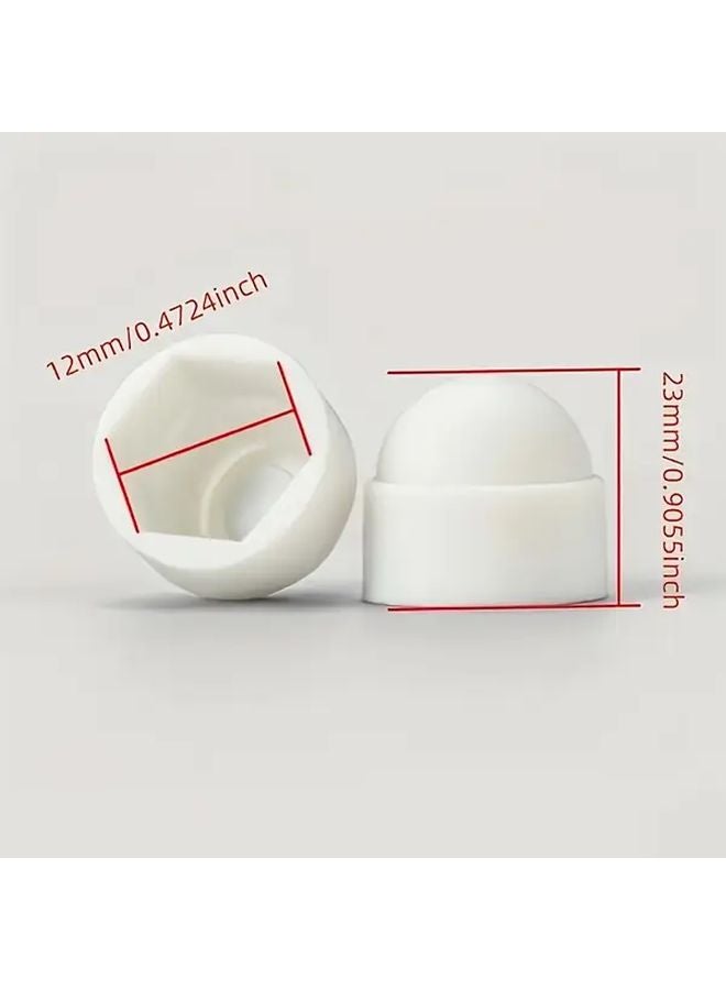 M8 White Hexagonal Dome Nut Caps Heavy Duty PE Plastic Dustproof Impact Resistant - Image 3