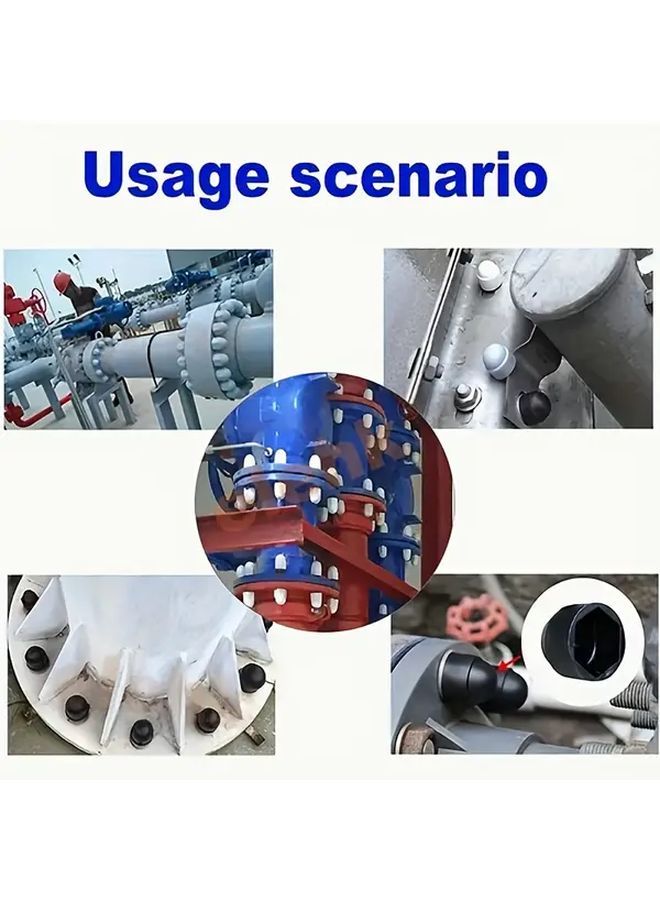 M8 White Hexagonal Dome Nut Caps Heavy Duty PE Plastic Dustproof Impact Resistant - Image 5