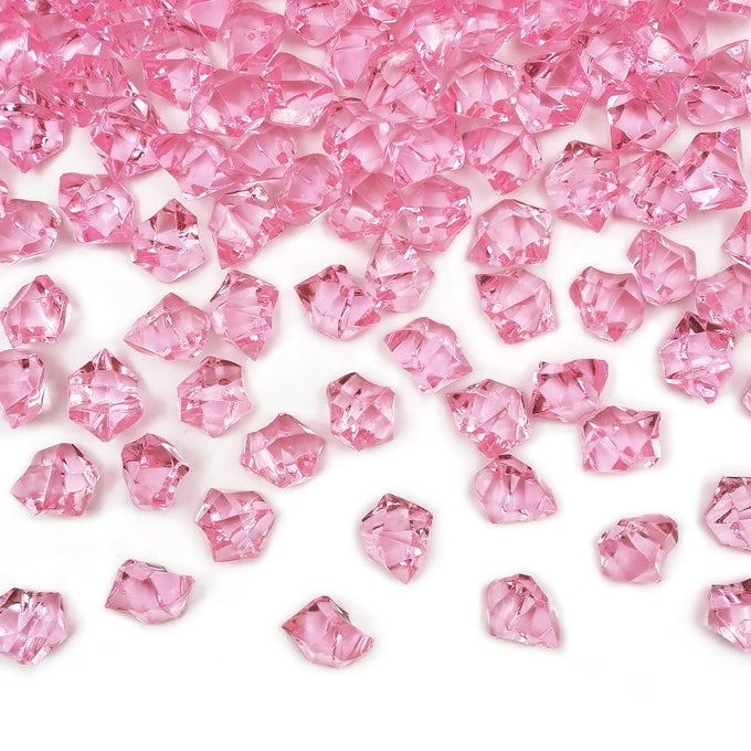 FAKE ICE ROCKS 150 PCS PINK ACRYLIC ICE ROCKS PINK FAKE CRUSHED ICE CUBESVASE FILLERS FOR VALENTINES DAY