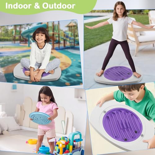 Zozimix Balance Board with Maze for Kids, 20 inch Labyrinth Wobble Board Rocking Seesaw Sensory Training with 2 Balls & 2 Replacement Labyrinth Disks, Non-Slip Pedals Indoor Outdoor for Boys Girls - Image 4