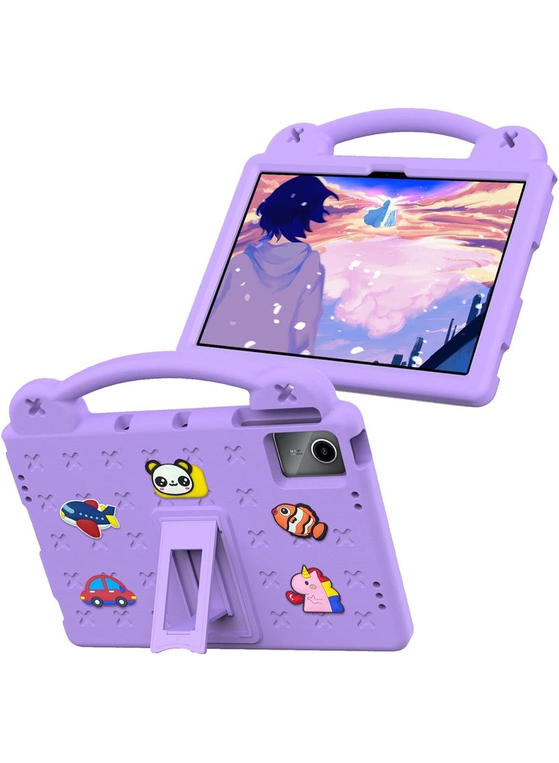 Kids Case for Huawei MatePad SE 11 (2024), Heavy Duty EVA Foam Shockproof Cover Kids Proof Case with Stand (Purple) - Image 3
