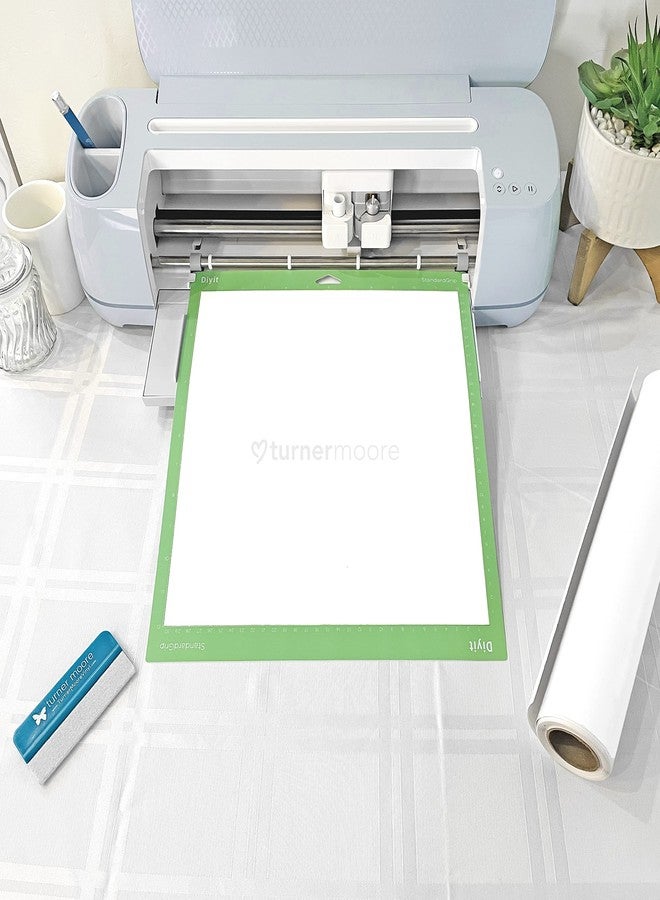 Turner Moore Edition Premium White Removable Vinyl, 12" x 15 FT Roll Self-Adhesive White Temporary Vinyl for Walls, Crafts, Indoor Home Décor, Cricut, Silhouette, Repositionable Matte Black Vinyl by Turner Moore Edition - Image 2
