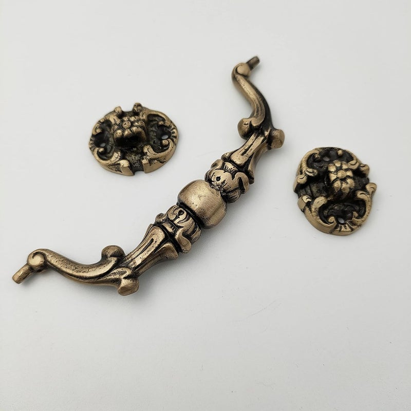ABVIN Vintage Brass Drop Pull Handle Satin Brass pulls Drawer Handles Imperfect 1 Pcs - Image 4