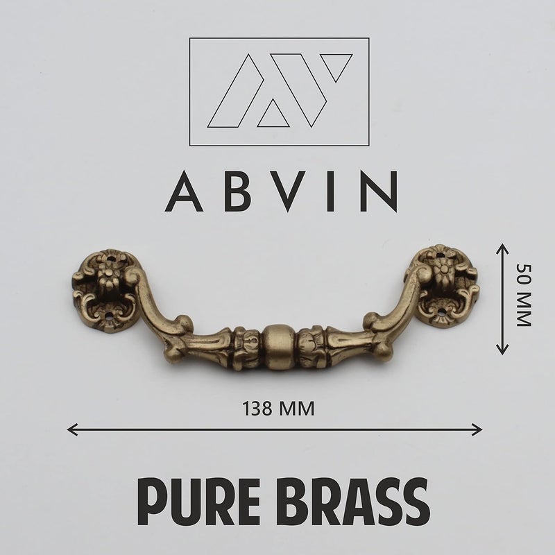 ABVIN Vintage Brass Drop Pull Handle Satin Brass pulls Drawer Handles Imperfect 1 Pcs - Image 3