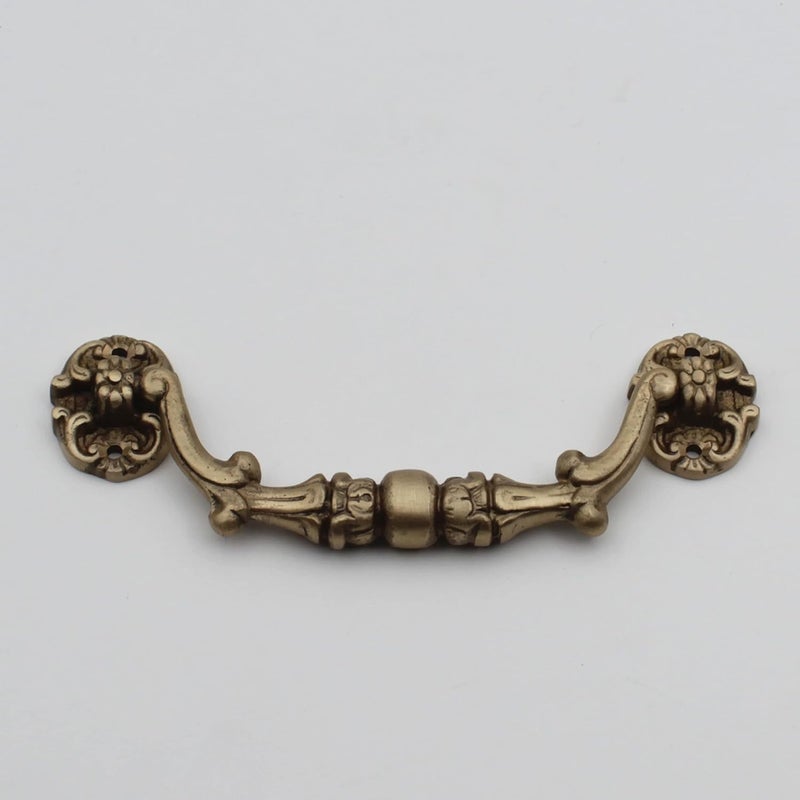 ABVIN Vintage Brass Drop Pull Handle Satin Brass pulls Drawer Handles Imperfect 1 Pcs - Image 1