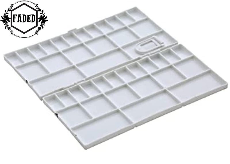 Faded Folding Plastic Paint Palette – Compact Mixing Tray for Watercolor, Gouache, Acrylic & Oil Paint – Ideal for Professional Artists, Students & DIY Painting Projects (Medium) - Image 2