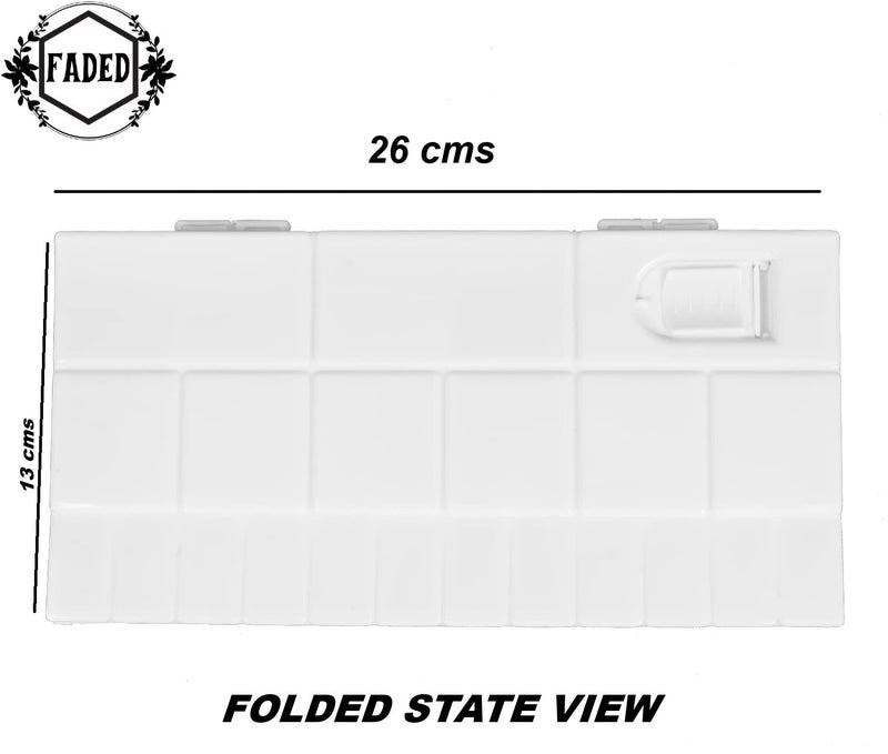 Faded Folding Plastic Paint Palette – Compact Mixing Tray for Watercolor, Gouache, Acrylic & Oil Paint – Ideal for Professional Artists, Students & DIY Painting Projects (Medium) - Image 3