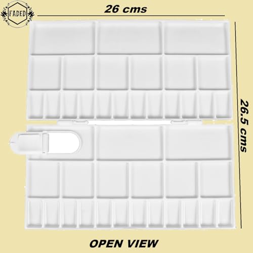 Faded Folding Plastic Paint Palette – Compact Mixing Tray for Watercolor, Gouache, Acrylic & Oil Paint – Ideal for Professional Artists, Students & DIY Painting Projects (Medium) - Image 4