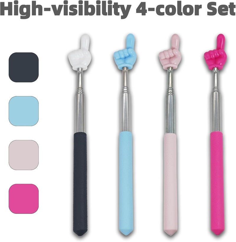 Atdcoek Set of 4 Bright Color Telescopic Pointers for Teachers, Perfect for Children's Reading and Presentation - Image 2