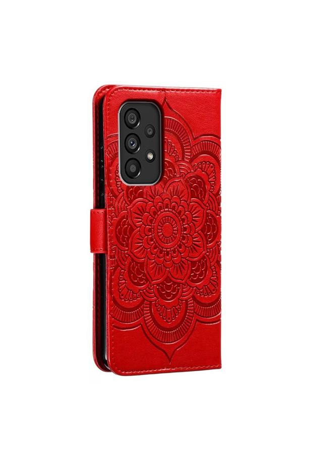 S-TOP Case For Samsung Galaxy A53 5G Sun Mandala Embossing Pattern Phone Leather Case - Image 3