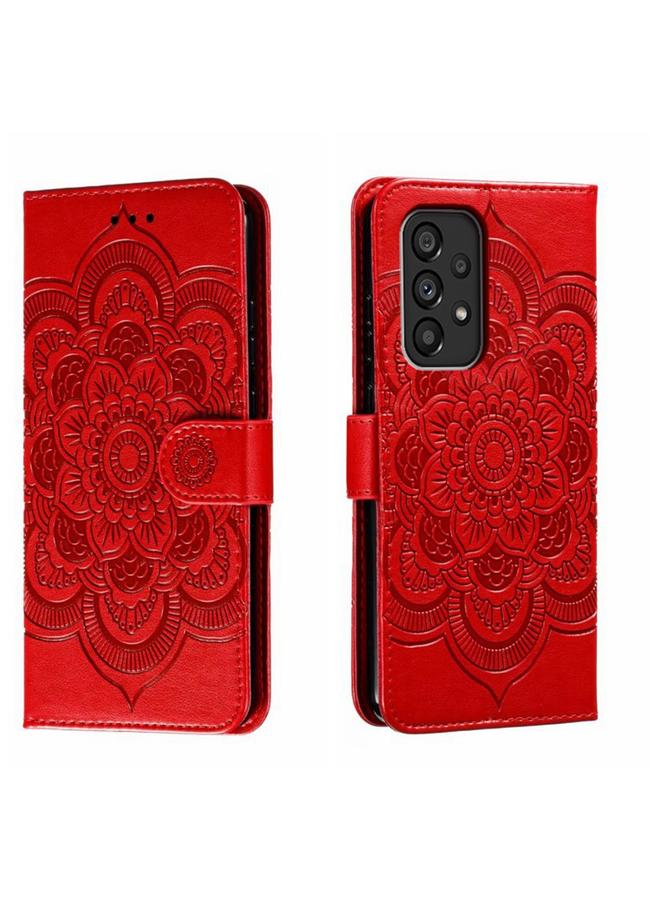 S-TOP Case For Samsung Galaxy A53 5G Sun Mandala Embossing Pattern Phone Leather Case - Image 1