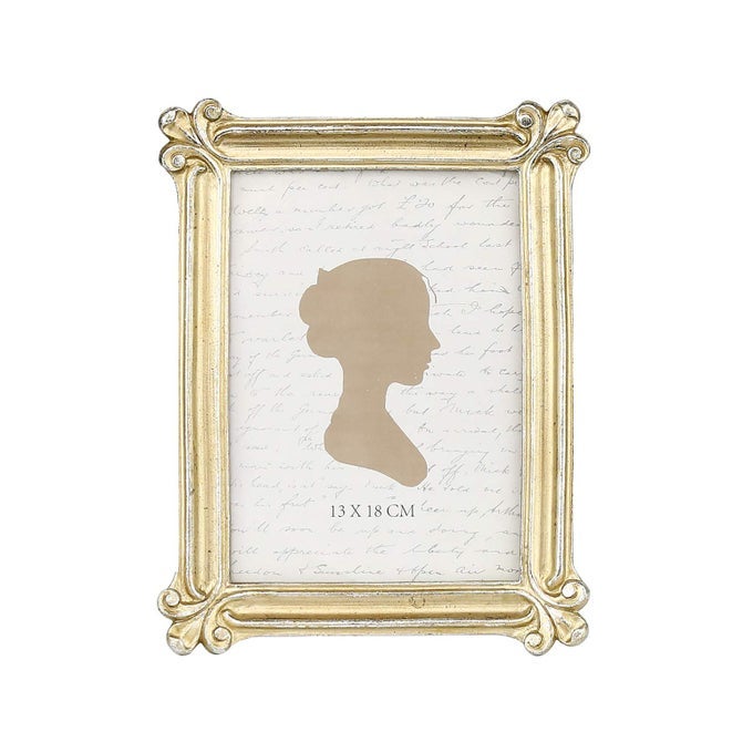 VINTAGE PICTURE FRAME 5X7 INCH LUXURY ANTIQUE PHOTO FRAMES WITH GLASS FRONT PHOTO DISPLAY TABLETOP WALL HANGING GIFT IDEAS GOLD AND SILVER