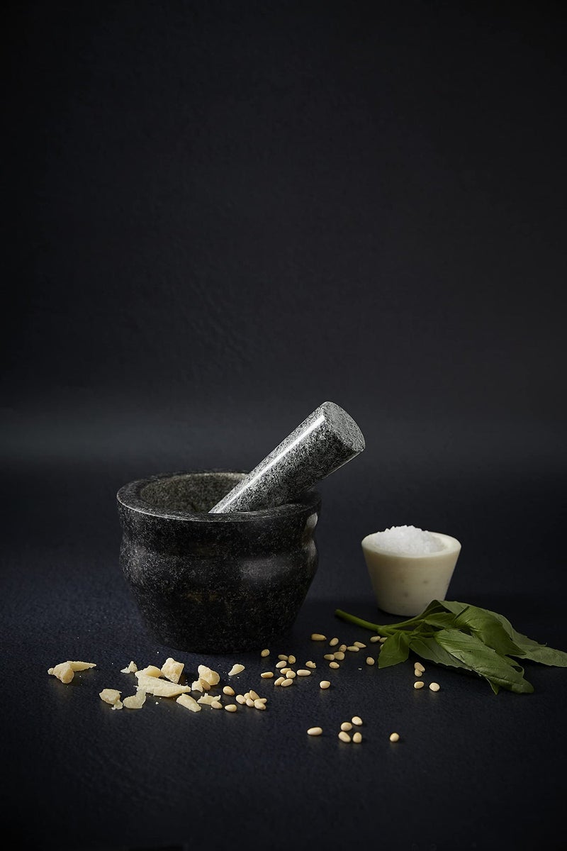 Cole & Mason 5.5-inch Granite Mortar & Pestle - Unpolished Stone Mortar & Pestle for Kitchen - Small Grinding Bowl for Herbs and Spices - Black, 8 pounds - Image 2