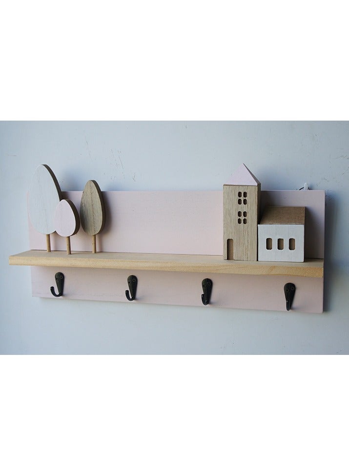 Creative Home Doors Entrance Entrances Non Perforated Walls Decorative Keys Hooks Storage Items Clothes and Hats Shelves 