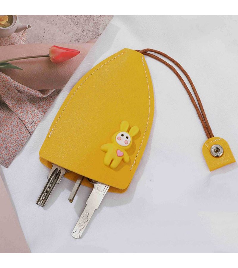 Black Bunny Design Key Sleeve Made Of Durable Material For Holding Car Keys With Ample Storage Space - Image 5