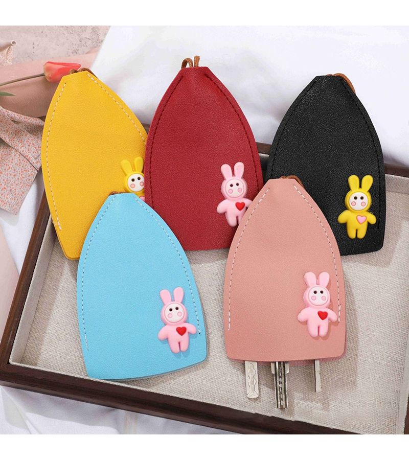 Black Bunny Design Key Sleeve Made Of Durable Material For Holding Car Keys With Ample Storage Space - Image 3