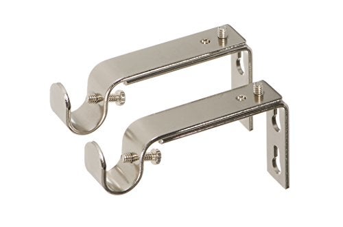 Ivilon Ivilon Adjustable Brackets for Curtain Rods  for 12 or 58 Inch Rods Set of 2  Brushed Nickel
