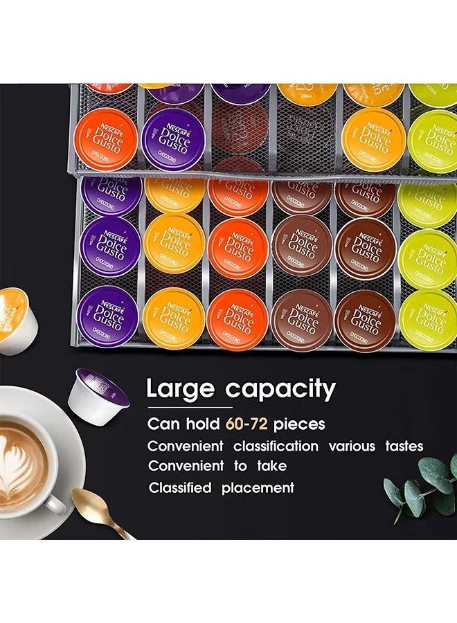 Beauenty Coffee Pod Holder, 72 Dolce Gusto Pod Holders, Coffee Capsules Storage Drawer with Coffee Machine Stand & Non - Slip Feet - Image 3