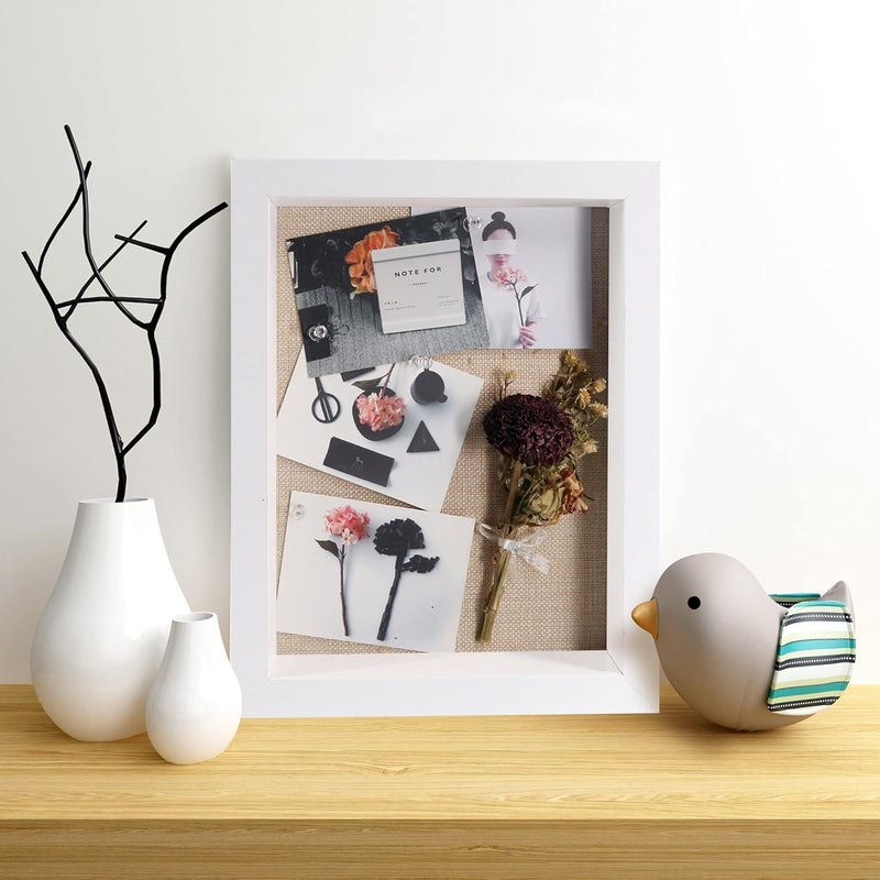 Shadow Box Frames for Crafts 3D Deep White Bouquet Flower Case Picture Memorabilia Memory Wooden Tabletop and Wall Hanging 9x11 - Image 5