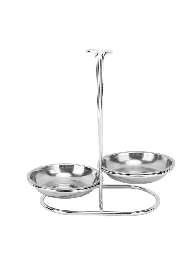 Vertical Soup Ladle Holder Spoon Rest Stainless Steel Easy Access Cooking Utensils Stand for Kitchen Cookware Hot Pot Silver with 2 Plate - Image 3