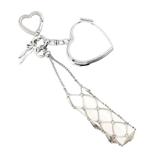 Disengor Y2K Chapstick Holder Keychain with Mirror Kawaii Lip Gloss Keychain Holder for Purse Bag Charm Accessories (HXBG00208-01) - Image 1