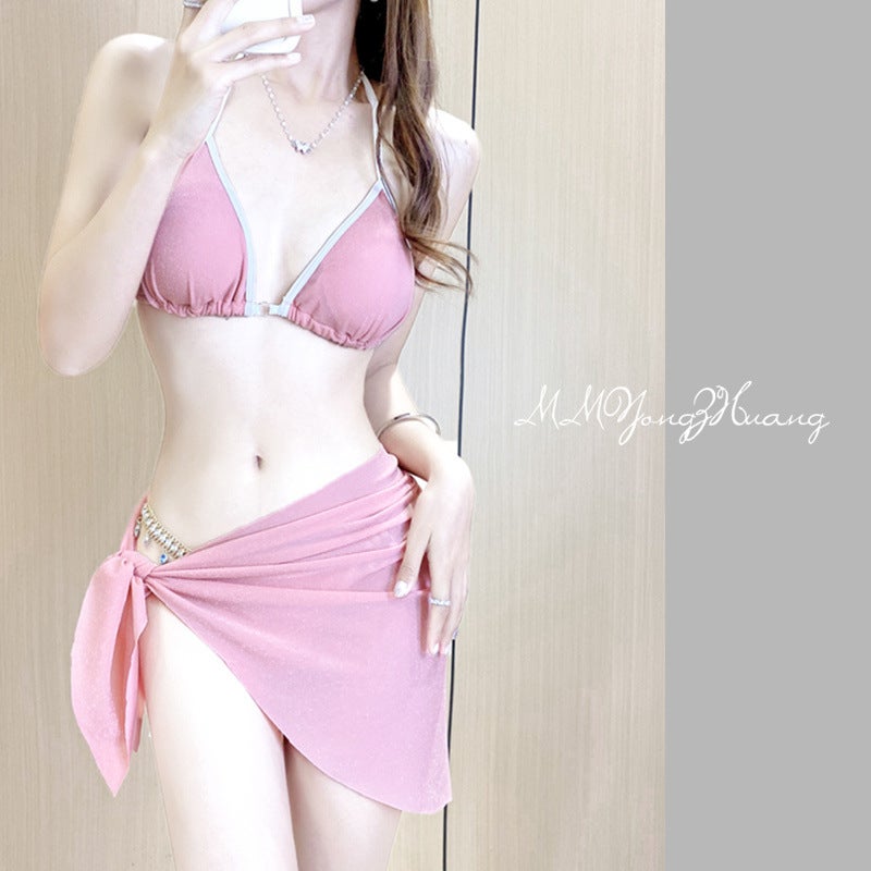 Bikini Bikini Split Three-piece Swimsuit Women''s Sexy Internet Popular Popular Holiday Mermaid Diamond Swimsuit Women - Image 2