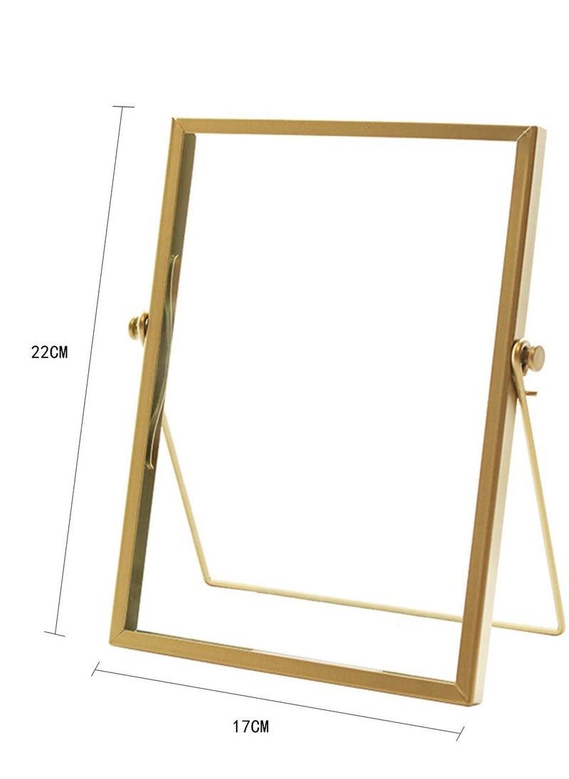 BUPY 22*17CM Picture Frames,Gold Photo Frame Decor with Plexiglas Cover High Definition Glass Desk Pictures Display  - Image 3