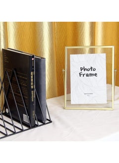 BUPY 22*17CM Picture Frames,Gold Photo Frame Decor with Plexiglas Cover High Definition Glass Desk Pictures Display  - Image 4