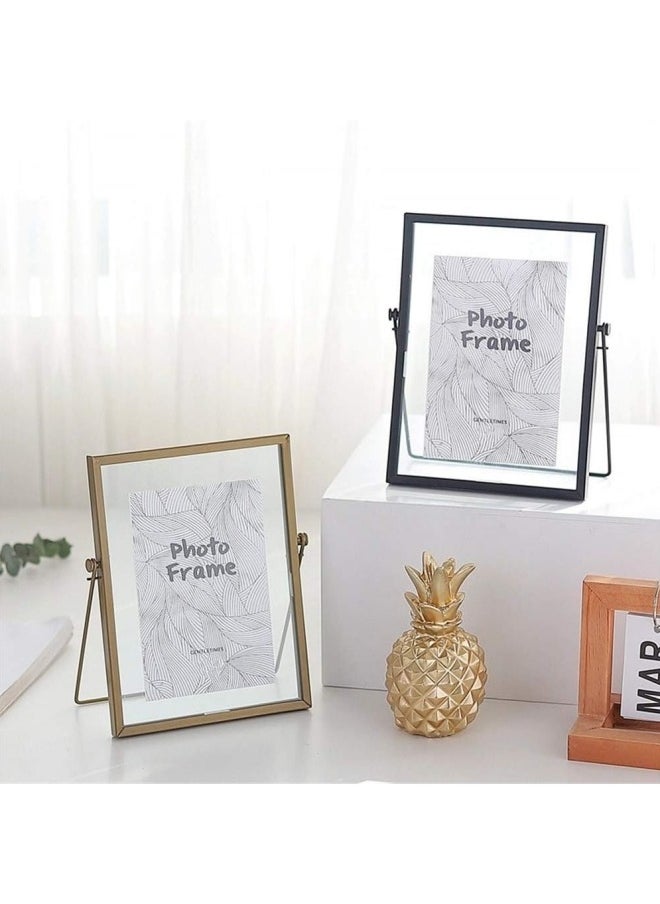 BUPY 22*17CM Picture Frames,Gold Photo Frame Decor with Plexiglas Cover High Definition Glass Desk Pictures Display  - Image 5