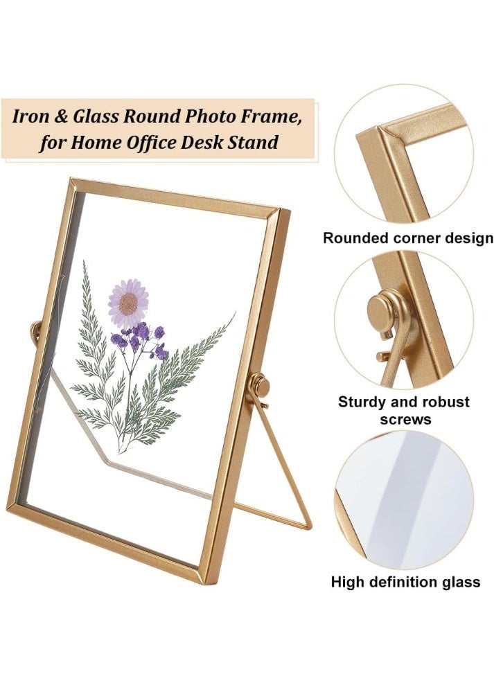 BUPY 22*17CM Picture Frames,Gold Photo Frame Decor with Plexiglas Cover High Definition Glass Desk Pictures Display - Image 2