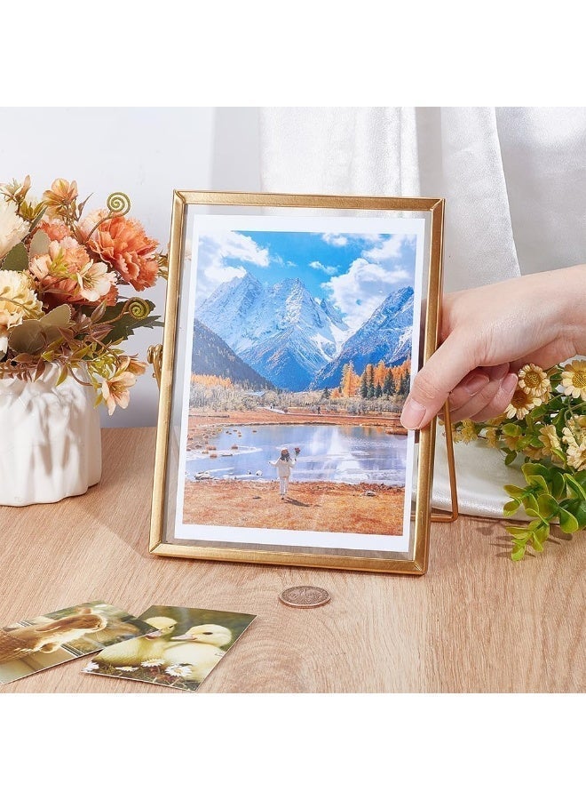 BUPY 22*17CM Picture Frames,Gold Photo Frame Decor with Plexiglas Cover High Definition Glass Desk Pictures Display - Image 3