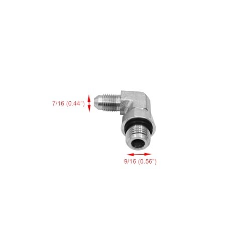 BEITERSTOE 2PACK 68010406NWO Hydraulic Hose Adapter Fitting 14 Male JIC 37 Flare71620UNF38Male Adjustable Nut ORing Boss91618UNF 90Elbow SAE Pipe Joints Connector Carbon Steel - Image 3