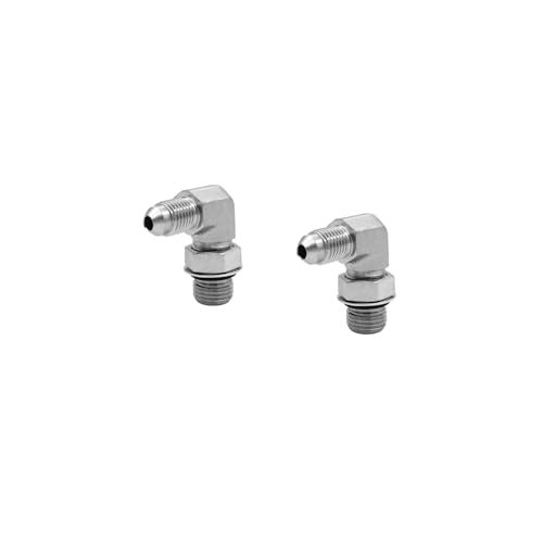 BEITERSTOE 2PACK 68010406NWO Hydraulic Hose Adapter Fitting 14 Male JIC 37 Flare71620UNF38Male Adjustable Nut ORing Boss91618UNF 90Elbow SAE Pipe Joints Connector Carbon Steel - Image 1
