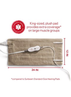 Sunbeam Sunbeam Premium Sunbeam Heating Pad with Compact Storage, King Size, Beige  - Image 2