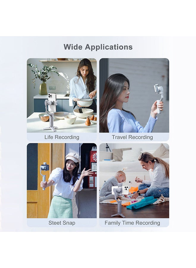 3-Axis Smartphone Gimbal Stabilizer Portable Phone Vlog Gimbal Anti-shake with Mini Tripod 280g Load Capacity Replacement