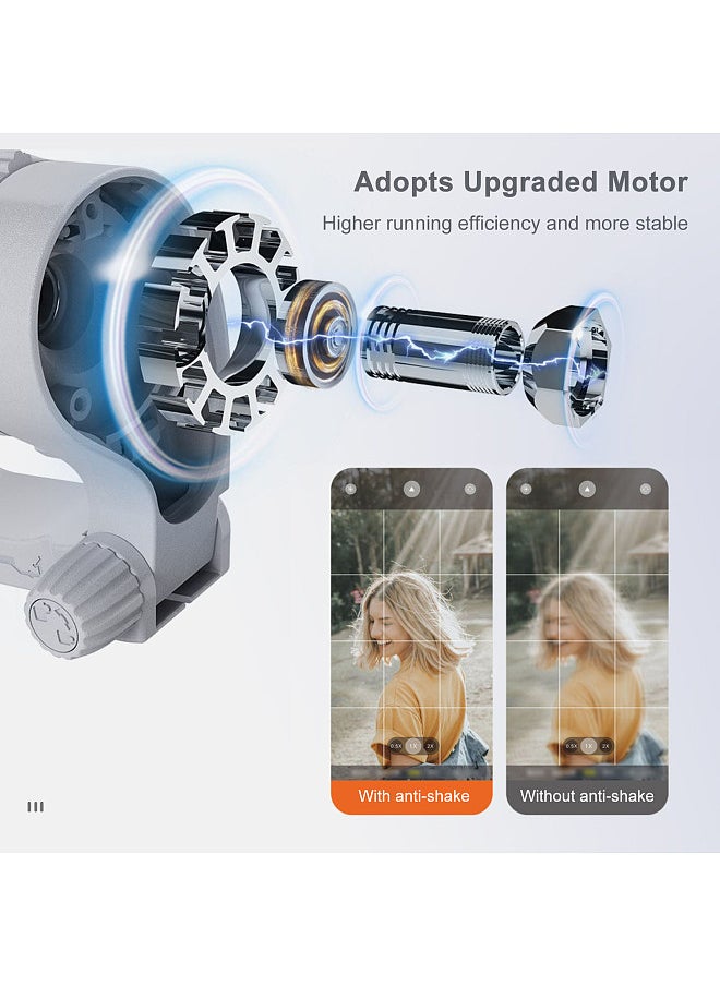 3-Axis Smartphone Gimbal Stabilizer Portable Phone Vlog Gimbal Anti-shake with Mini Tripod 280g Load Capacity Replacement