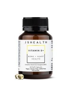 JSHealth Vitamin D3 1000iu Supplement for Healthy Muscle Function, Bone and Heart Health, and Immune Support  - Image 1