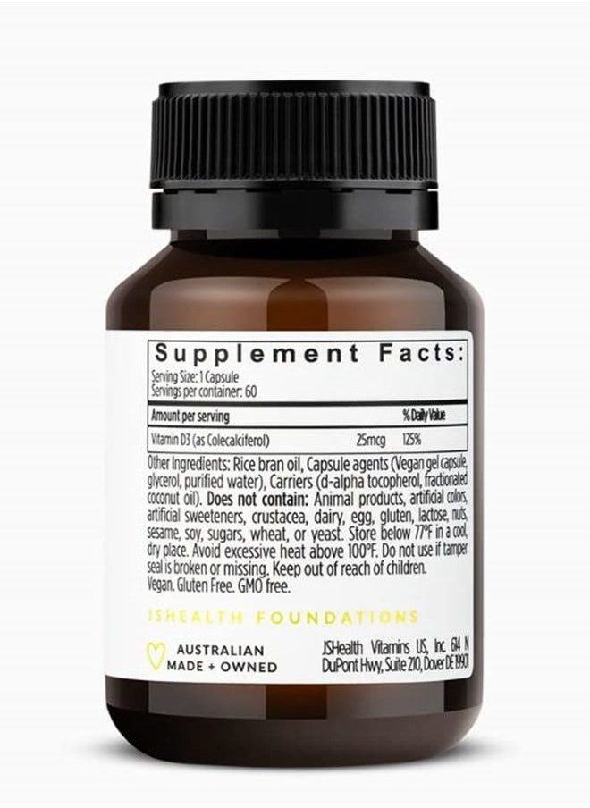 JSHealth - Vitamin D3 1000iu Supplement for Healthy Muscle Function, Bone and Heart Health, and Immune Support - Image 1