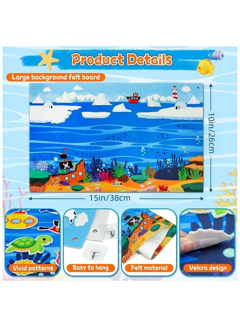 Soofam Ocean Felt Story Board Set, Interactive Felt Board, Fuzzy Flannel Board, Preschool Storytelling, Classroom Educational Learning Play Kit, Interactive Teaching Kit for 3 years + - Image 4